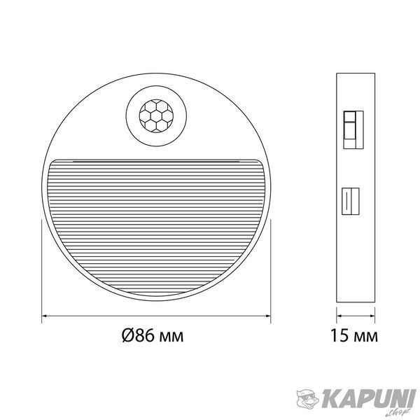 LED светильник аккумуляторный с датчиком руху VIDEX, 30 Lm, 3000/4000/6500K, Li-pol 3.7V 750mAh встроенный VL-NL105W 28975 фото