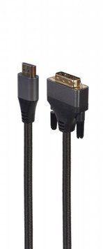 Кабель HDMI на DVI, 18+1pin, 4K 30Hz, 1.8 м Cablexpert CC-HDMI-DVI-4K-6 CC-HDMI-DVI-4K-6 фото