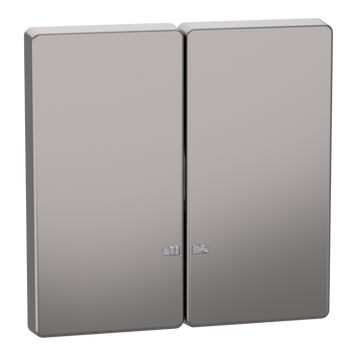 Накладка 2-клавішного вимикача з віконцем для підсвітки Schneider Electric Merten D-Life нікель (MEG3420-6050) MEG3420-6050 фото