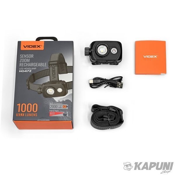 Налобний світлодіодний фонарик VIDEX 1000Lm 5000K VLF-H047Z 29058 фото
