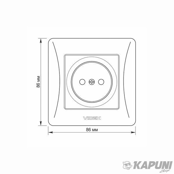 Розетка одинарная кремова VIDEX BINERA, 250 V, IP20 VF-BNSK1-CR 24692 фото