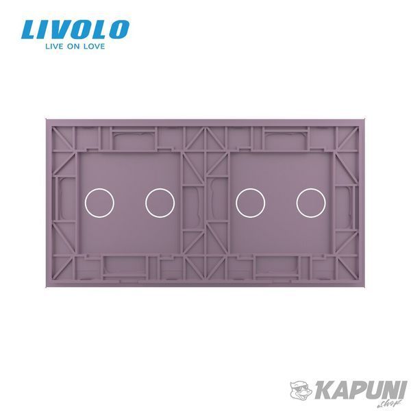 Панель для сенсорного вимикача 4 сенсори (2-2) Livolo рожевий скло (C7-C2/C2-17) C7-C2/C2-17 фото