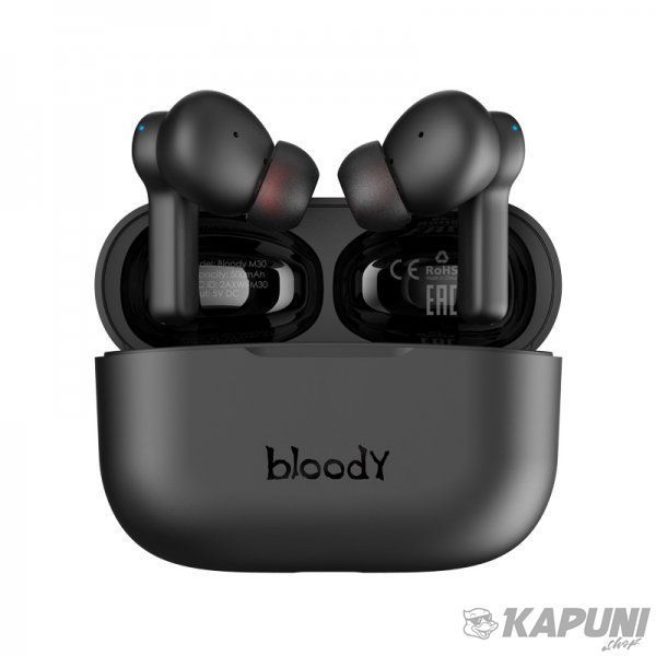 Навушники вакуумні вкладиші, бездротові Bloody M30 Bloody (Black+Red) M30 Bloody (Black+Red) фото