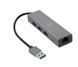 Адаптер, с USB-A на Gigabit Ethernet, 3 порта USB 3.1 Gen1 (5 Gbps), 1000 Mbps, металл, серый Cablexpert A-AMU3-LAN-01 A-AMU3-LAN-01 фото 1