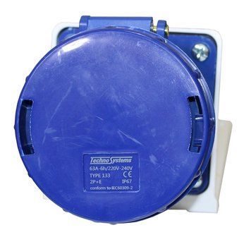 Розетка 133 стационарная 2Р+РЭ 63А 220В IP67 TNSy TNSy5500412 фото