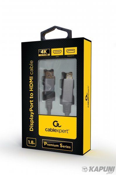 Кабель DisplayPort HDMI, 4K 60Hz, 1.8 м Cablexpert CC-DP-HDMI-4K-6 CC-DP-HDMI-4K-6 фото