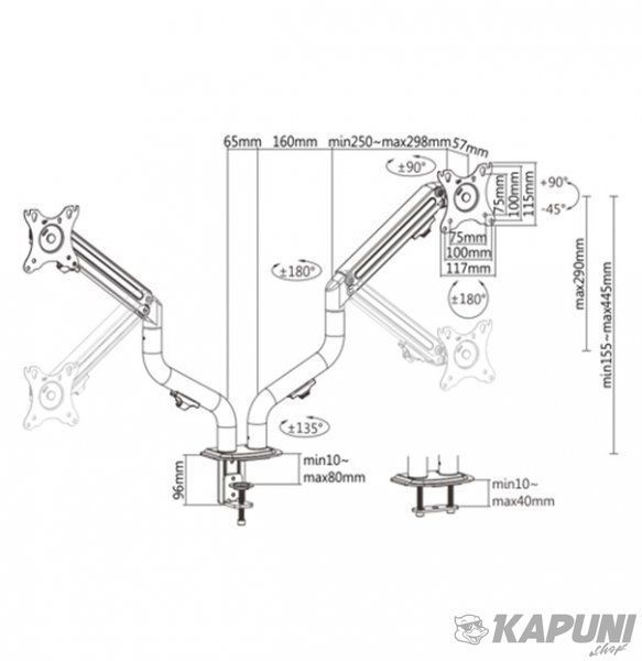 Кронштейн для 2 моніторів 17-32", MA-DA2-02 MA-DA2-02 фото
