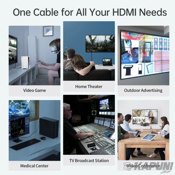 Кабель HDMI V.2.1, 8К 60 Гц, HDR10, HLG, 48Gbps, YUV 4:4:4, позолочені конектори, 2 м Choetech XHH-TP20 XHH-TP20 фото