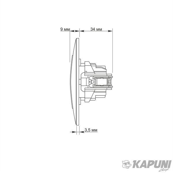 Розетка одинарна біла TITANUM STANDARD, 250 V, IP20 TF-ST-SK1-W 25978 фото