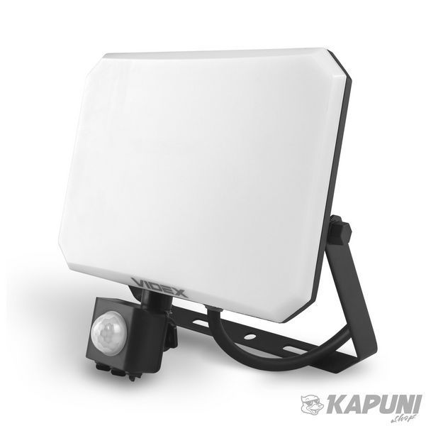 LED прожектор VIDEX F3 50W 5000K з датчиком руху 220V Black VLE-F3-0505B-S 27718 фото