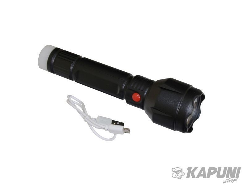 Фонарь аккумуляторный ручной LED FL5 1+1W 6500K 3/4H 100L bat: 3,7V 1,2A Black TNSy TNSy5001244 фото