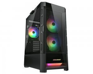 Игровой корпус, 2*140mm ARGB, 1*120mm ARGB вентиляторы предустановлены, ATX/mATX/mini-ITX, стеклянное окно Cougar Duoface RGB (Black) Duoface RGB (Black) фото