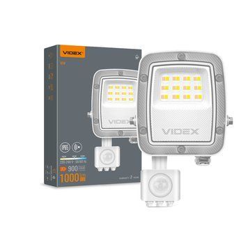 LED прожектор VIDEX F5 10W 3000-5000-6500K с датчиком руху 230V White VL-F5-010CW-S 29259 фото