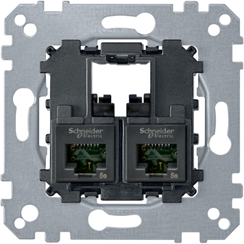Механізм комп'ютерної розетки rj45,2-пости,категорія 5e utp Schneider Electric Merten System M (MTN4575-0002) MTN4575-0002 фото