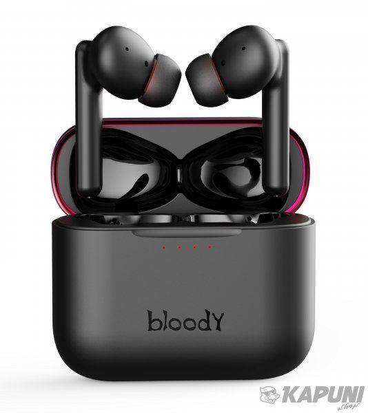 Навушники вакуумні вкладиші, бездротові, бездротова зарядка Bloody M90 Bloody (Black+Red) #N/A фото
