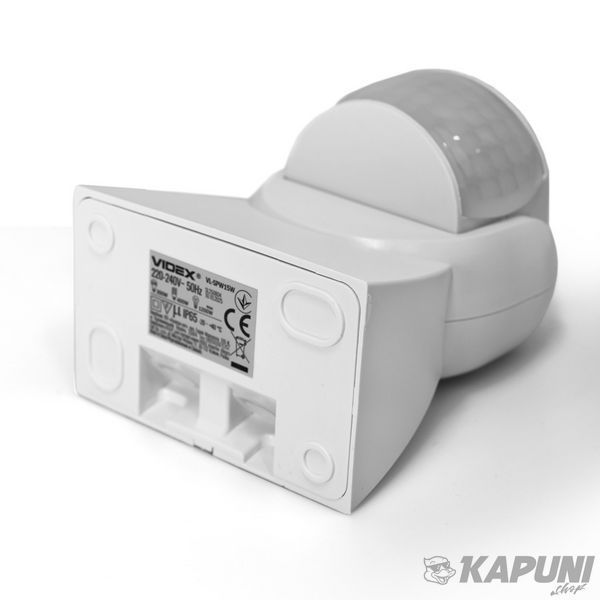 Датчик руху и освітленості VIDEX 220V 1200W IP65 інфрачервоний белый VL-SPW15W 28935 фото