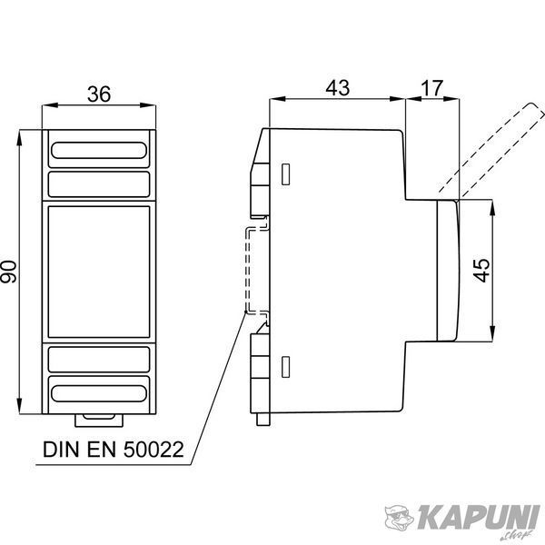 Реле витоку FRER DC/AC 50-60 Гц, T.R.In, живлення 230 В AC X35DB34DCR102C X35DB34DCR102C фото