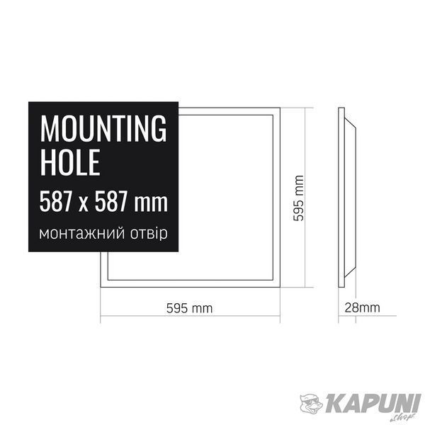 LED панель VIDEX 48W 6000K матова VL-Pb486W 25464 фото