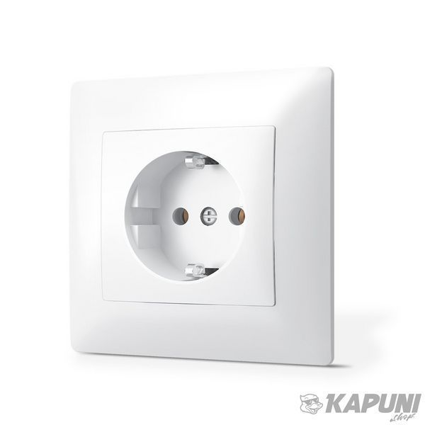 Розетка одинарная с заземлением белая TITANUM STANDARD, 250 V, IP20 TF-ST-SK1G-W 25979 фото