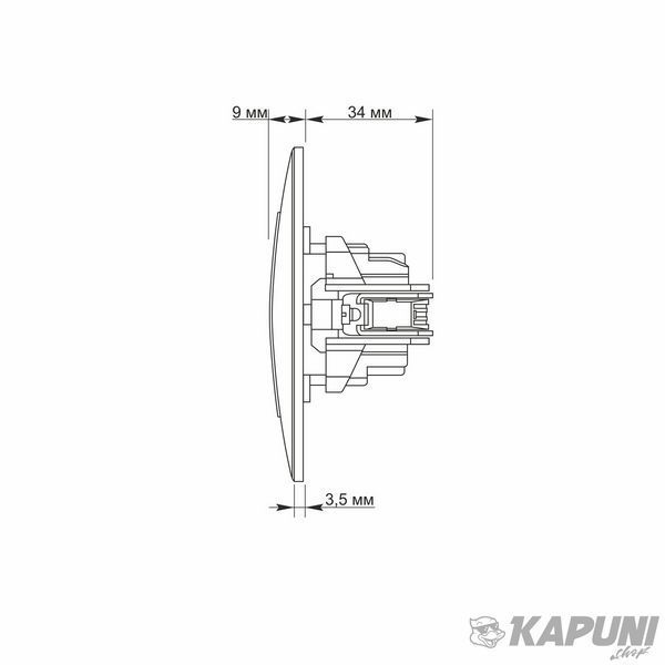 Розетка одинарная с заземлением белая TITANUM STANDARD, 250 V, IP20 TF-ST-SK1G-W 25979 фото