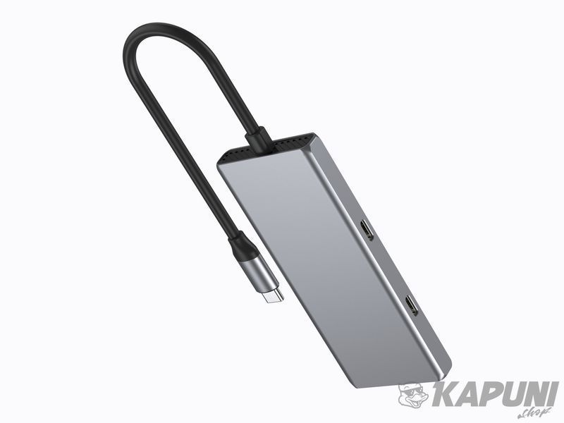 Хаб на 4 порти 2xUSB 3.2,2xUSB-C, метал, сріблястий Gembird UHB-CM-U310-A2C2-01 фото