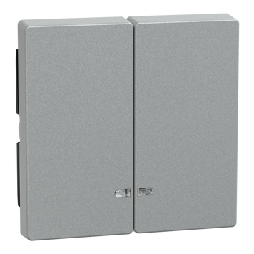 Накладка 2-клавішного вимикача з віконцем для підсвітки Schneider Electric Merten System M M-Plan скло алюміній (MEG3420-0460) MEG3420-0460 фото