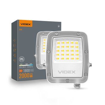LED прожектор VIDEX F5 20W 3000-5000-6500K 230V White VL-F5-020CW 29252 фото