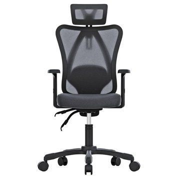 Кресло офисное эргономичное, дышащий текстиль, черный Maxxter OC-ONYX фото