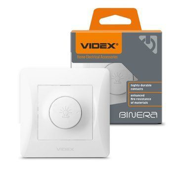 Димер 600Вт білий VIDEX BINERA, 15-600 W, 250 V, IP20 VF-BNDM600-W 24437 фото
