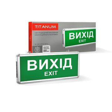 LED светильник аварийный ВИХІД односторонній TITANUM 230V, 0.8 W, Ni-Cd 1.2V, IP20 TL-EM101-S 27386 фото