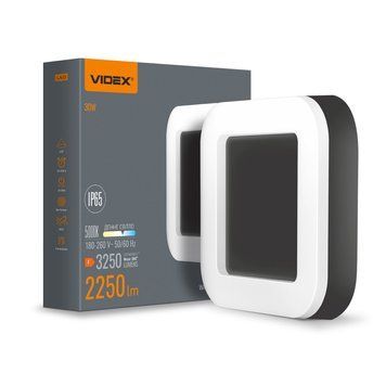 LED світильник ART IP65 квадратний VIDEX 30W 5000K Black VL-BHFS-305B 28611 фото