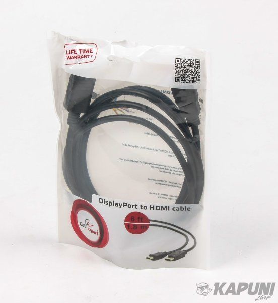 Кабель DisplayPort на HDMI, Full HD 60 Гц, 1.8 м Cablexpert CC-DP-HDMI-6 CC-DP-HDMI-6 фото
