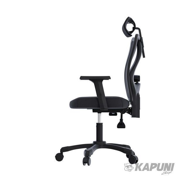 Крісло офісне ергономічне, дихаючий текстиль, чорний Maxxter OC-ONYX фото