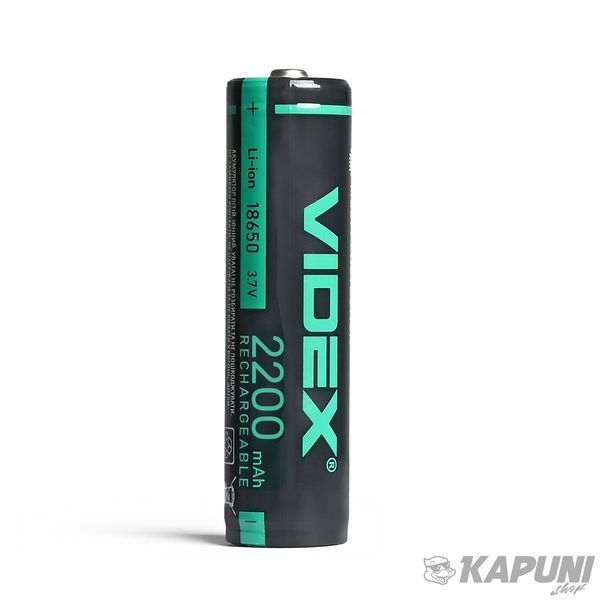 Аккумулятор VIDEX літій-іонний 18650-P (защита) 2200mAh color box/1 шт. 18650-P/2200/1CB 23582 фото