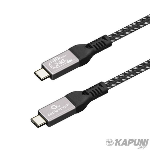 Кабель USB4 40Gbps, 240W(48V5A), 8K60Hz, C-тато/C-тато, 0,5 м, преміум Cablexpert CCBP-USB4-CMCM240-0.5M фото