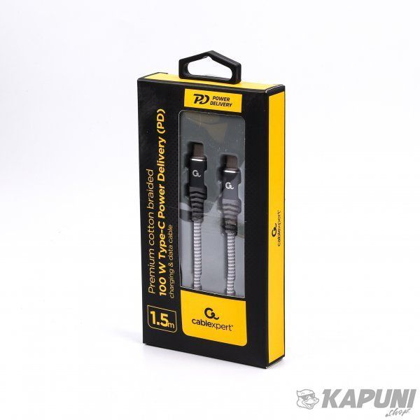 Кабель USB 2.0 Power Delivery (PD) 100 Вт, C-тато/C-тато, 1.5 м, преміум, CC-USB2B-CMCM100-1.5M CC-USB2B-CMCM100-1.5M фото