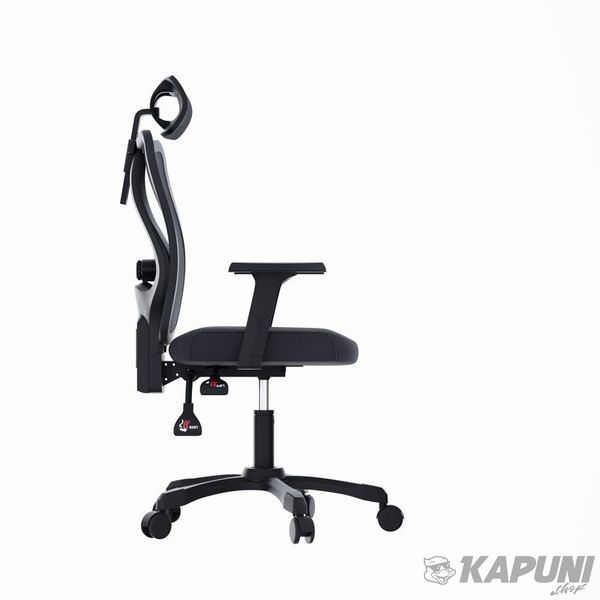 Крісло офісне ергономічне, дихаючий текстиль, чорний Maxxter OC-ONYX фото