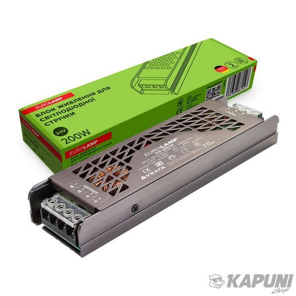 Блок живлення для світлодіодної стрічки 200W 24V 8,66A EUROLAMP PS-200W фото