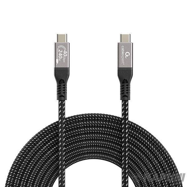 Кабель USB4 40Gbps, 240W(48V5A), 8K60Hz, C-тато/C-тато, 0,5 м, преміум Cablexpert CCBP-USB4-CMCM240-0.5M фото