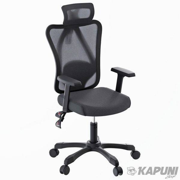 Крісло офісне ергономічне, дихаючий текстиль, чорний Maxxter OC-ONYX фото
