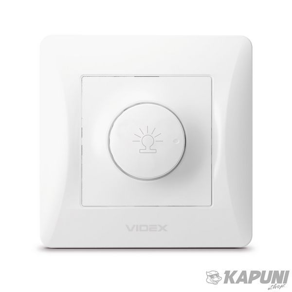 Димер 600Вт білий VIDEX BINERA, 15-600 W, 250 V, IP20 VF-BNDM600-W 24437 фото
