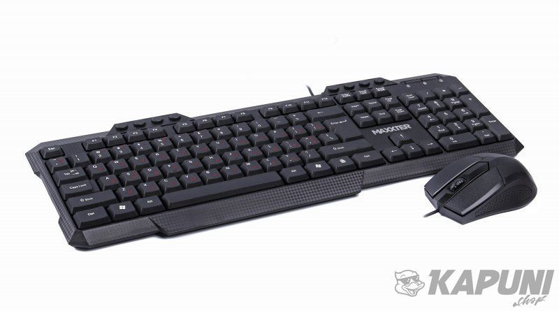 Проводной комплект (клавиатура+мышь), мультимедийные клавиши Maxxter KMS-CM-02-UA KMS-CM-02-UA фото