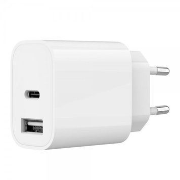 Сетевое зарядное устройство для Gembird 1xUSB-A+1xUSB-C 5V/2.4A (12W), белый TA-UC-2AC12-01 TA-UC-2AC12-01 фото