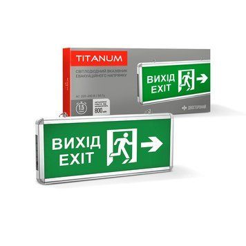 LED светильник аварийный ВИХІД ЗІ СТРІЛКОЮ двосторонній TITANUM TL-EM101-D 27387 фото