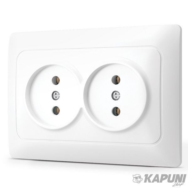 Розетка двойная белая TITANUM STANDARD, 250 V, IP20 TF-ST-SK2-W 25980 фото