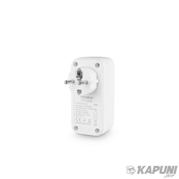 Мережевий адаптер VIDEX ONCORD с/с 1п 2.4A 2USB+USB-C White VF-AD1G2U1C-W 27697 фото