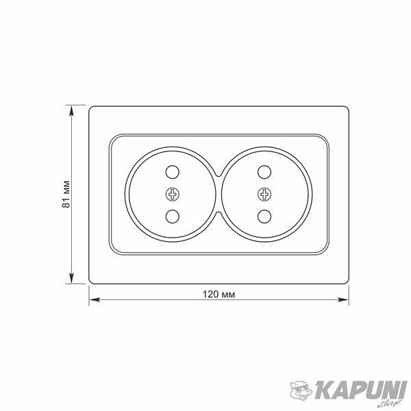 Розетка двойная белая TITANUM STANDARD, 250 V, IP20 TF-ST-SK2-W 25980 фото