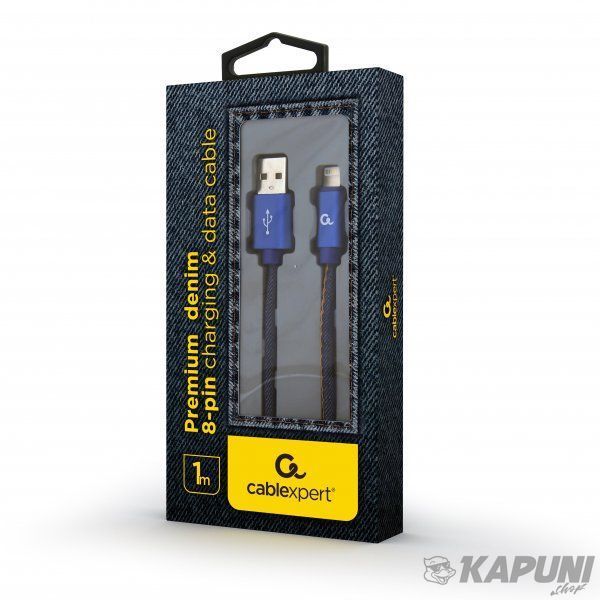 Кабель USB 2.0 А-тато/Lightning, 1 м, преміум, 2.1 А, CC-USB2J-AMLM-1M-BL CC-USB2J-AMLM-1M-BL фото