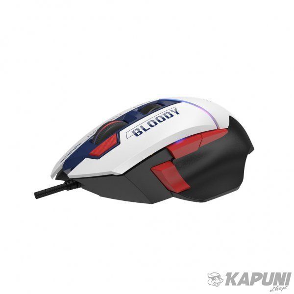 Игровая мышь Bloody, RGB, 20 000 CPI, Alpha20K, 50M нажатий, бело-черная W95 Ultra (Sports Navy) W95 Ultra (Sports Navy) фото