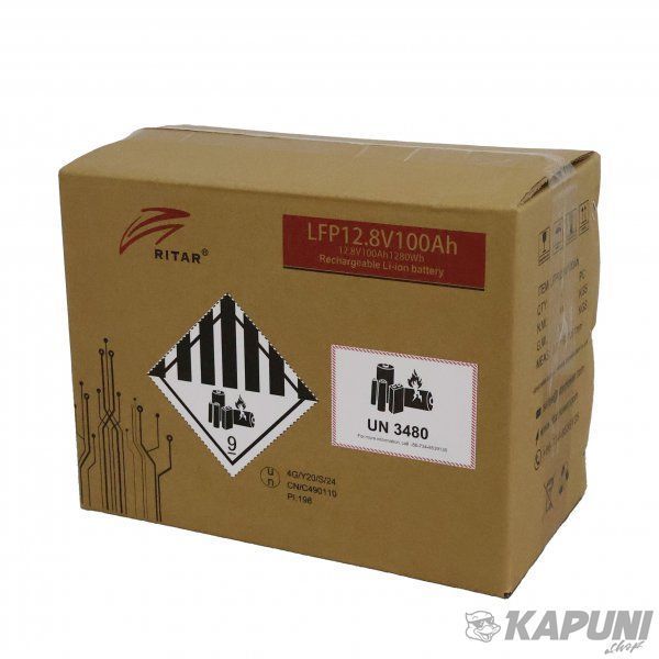 Акумуляторна батарея Ritar літієва з підігрівом 12 В 100 Aгод, LiFePo4 LFP12.8V100Ah G1(Heater) LFP12.8V100Ah G1(Heater) фото